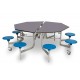 Octogonal Mobile Folding Dining Table with 8 Seats